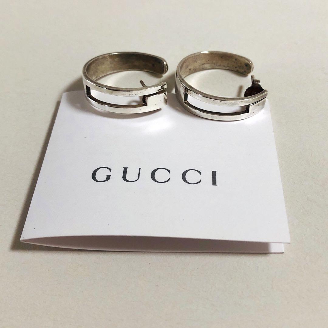 GUCCI Gピアス　ラウンド型　シルバー ヴィンテージ【未使用品】