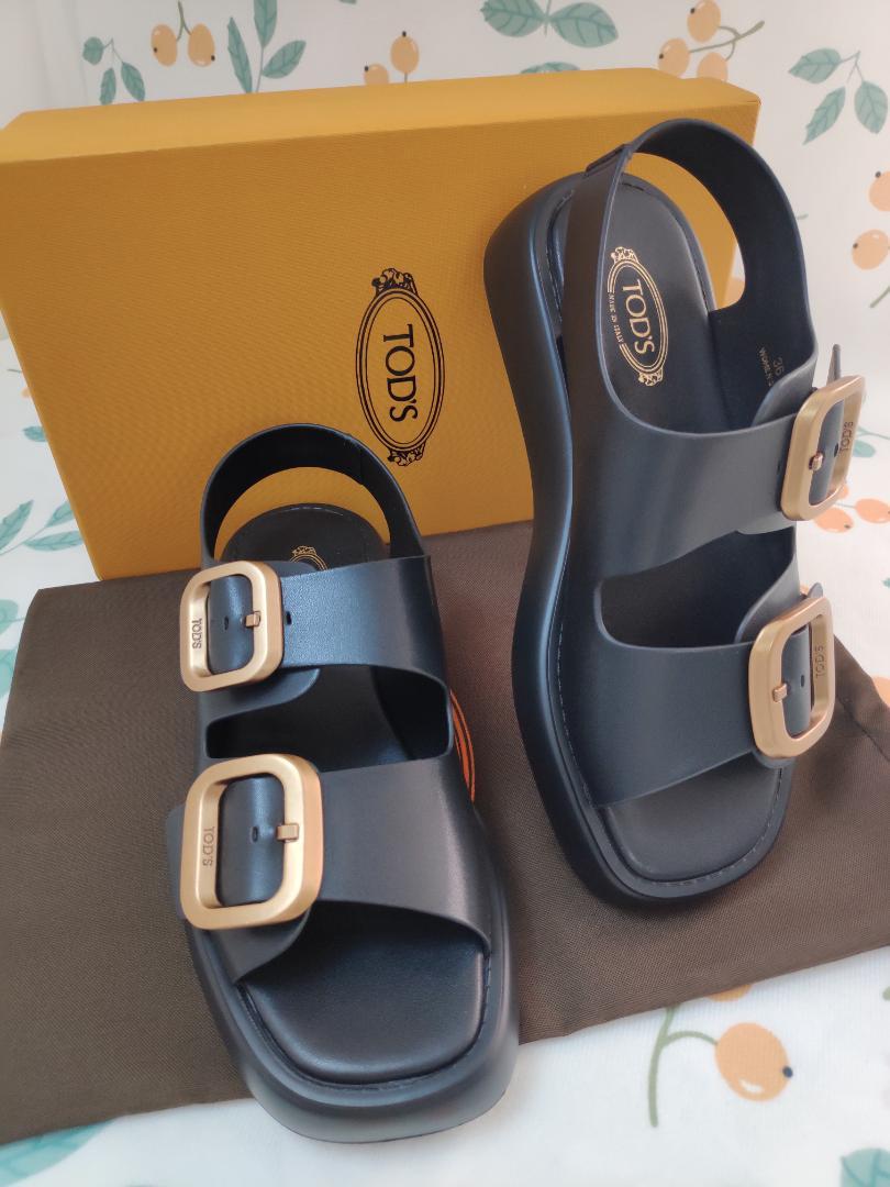 超美品!TOD\'S・トッズ サンダル ダブルベルト 37(24.0cm)