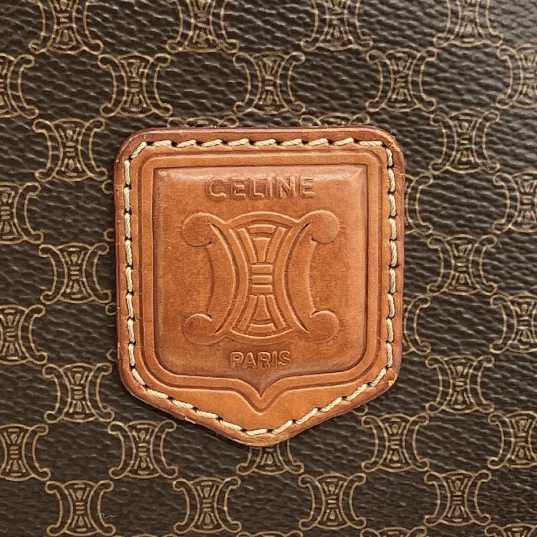 CELINE】ハンドバッグ ミニボストンバッグ マカダム柄 ダーク