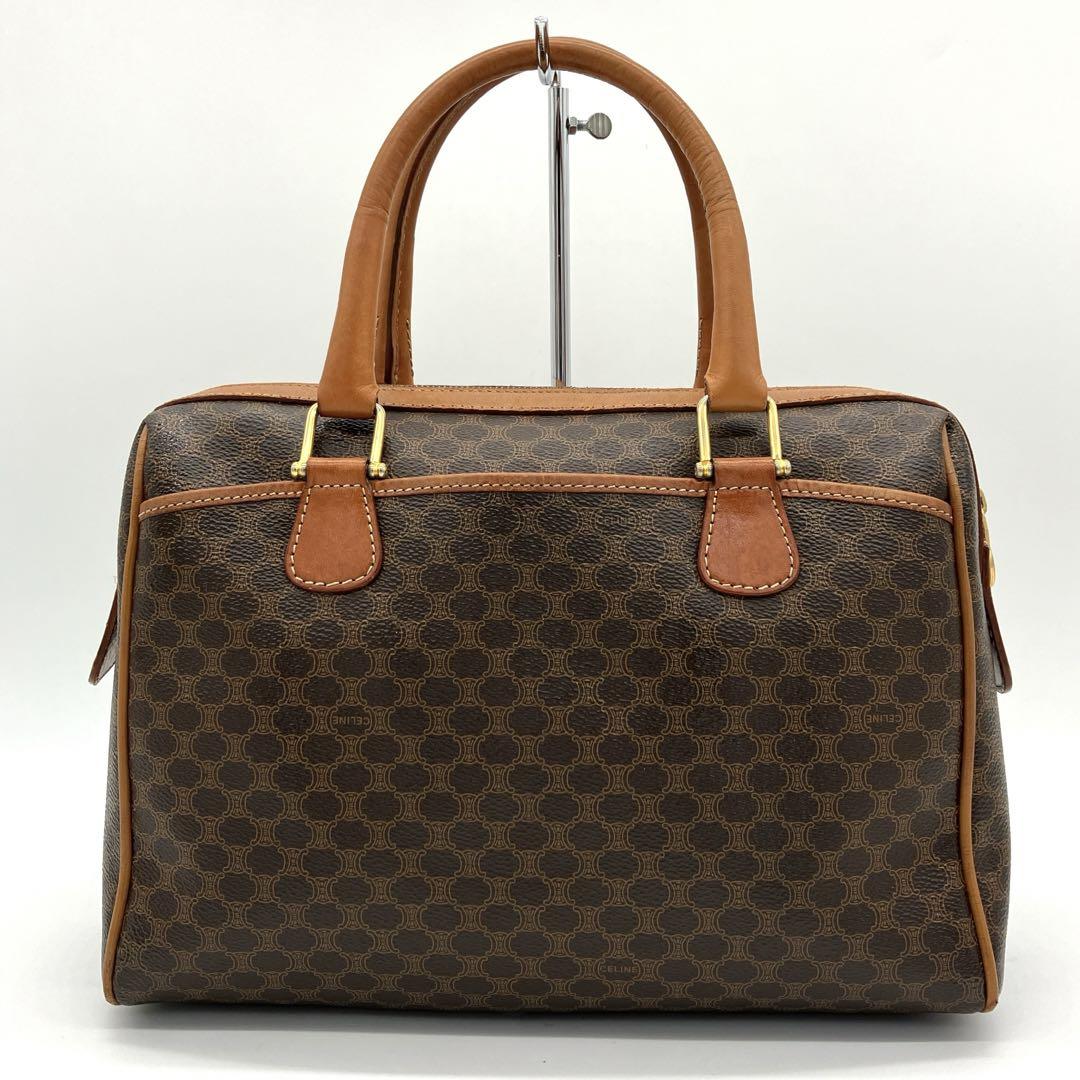 都内で CELINE】ハンドバッグ ダーク マカダム柄 ミニボストンバッグ バッグ