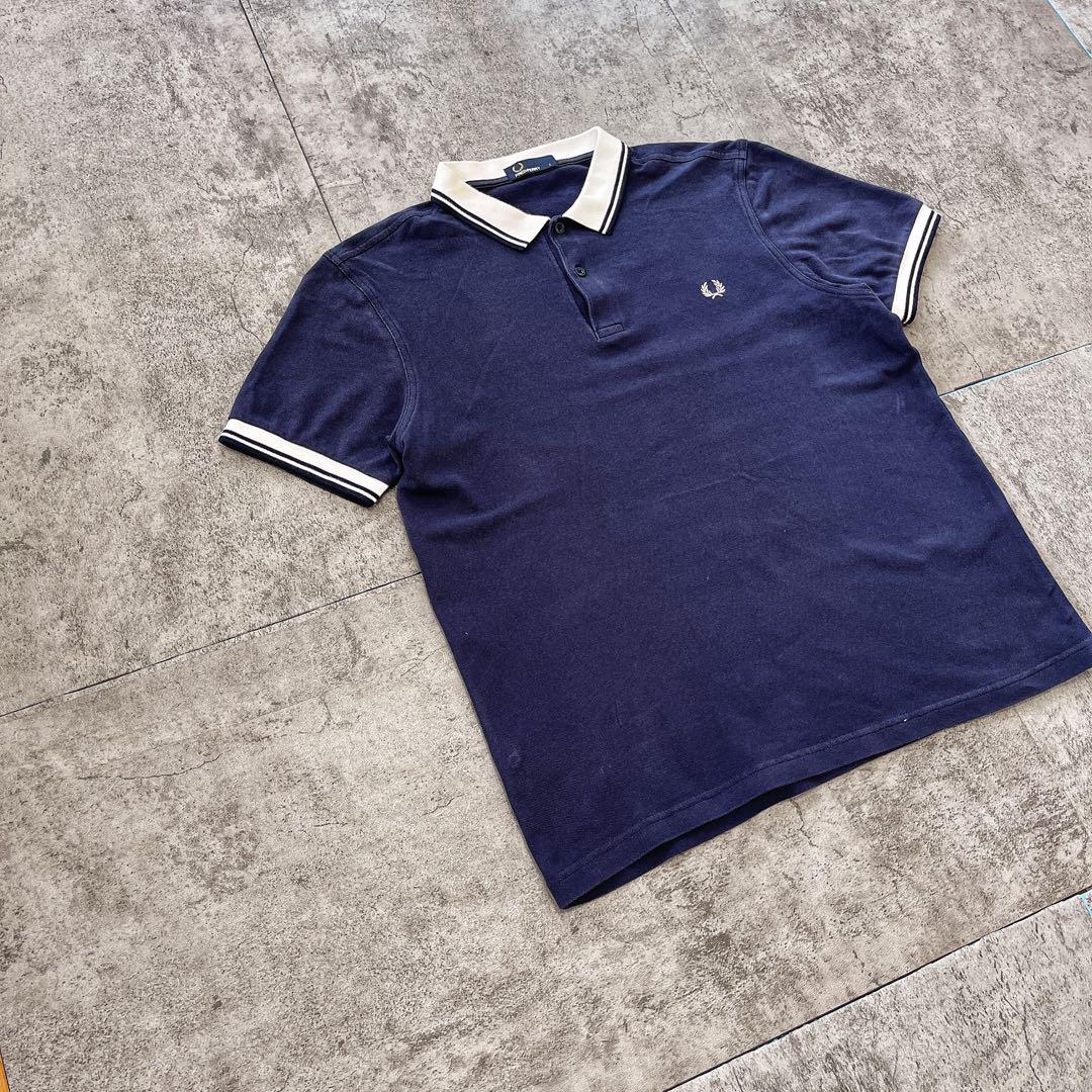 Fred Perry polo shirt フレッドペリー　ネイビーホワイト
