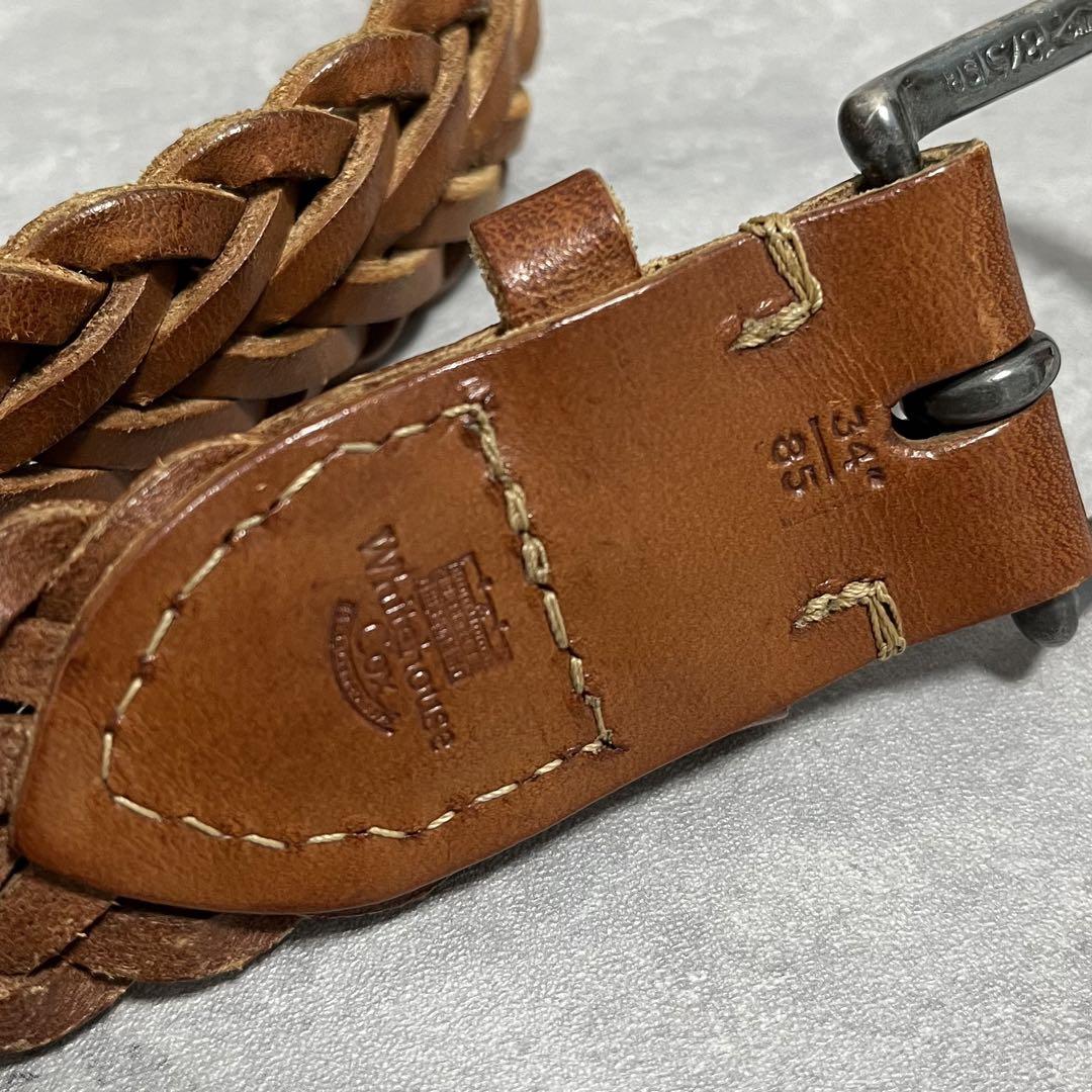 美品✨ Whitehouse Cox レザー メッシュ 本革ベルト 34