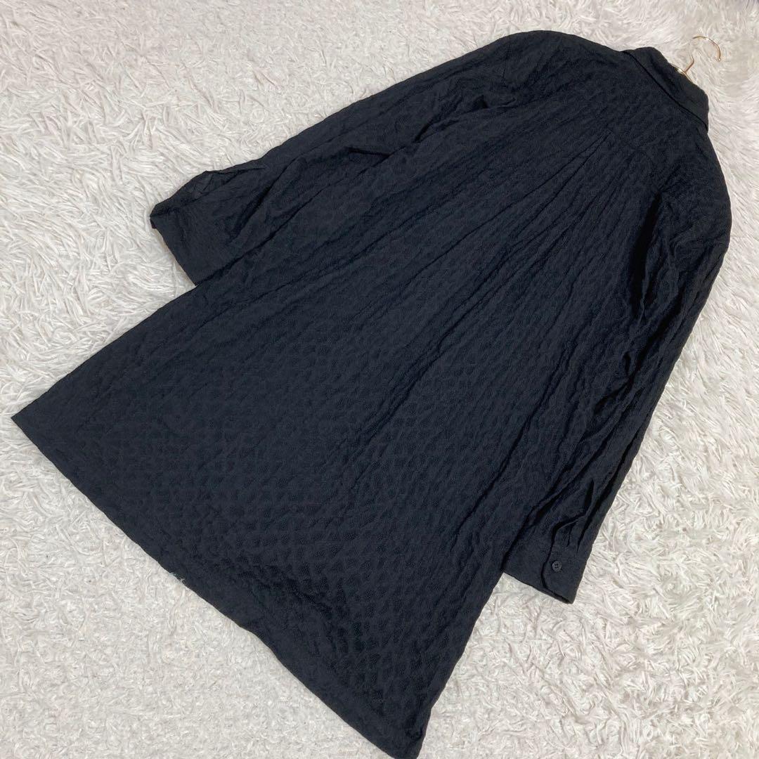 ISSEY MIYAKE シャツワンピース ブラック M シンプル スリット