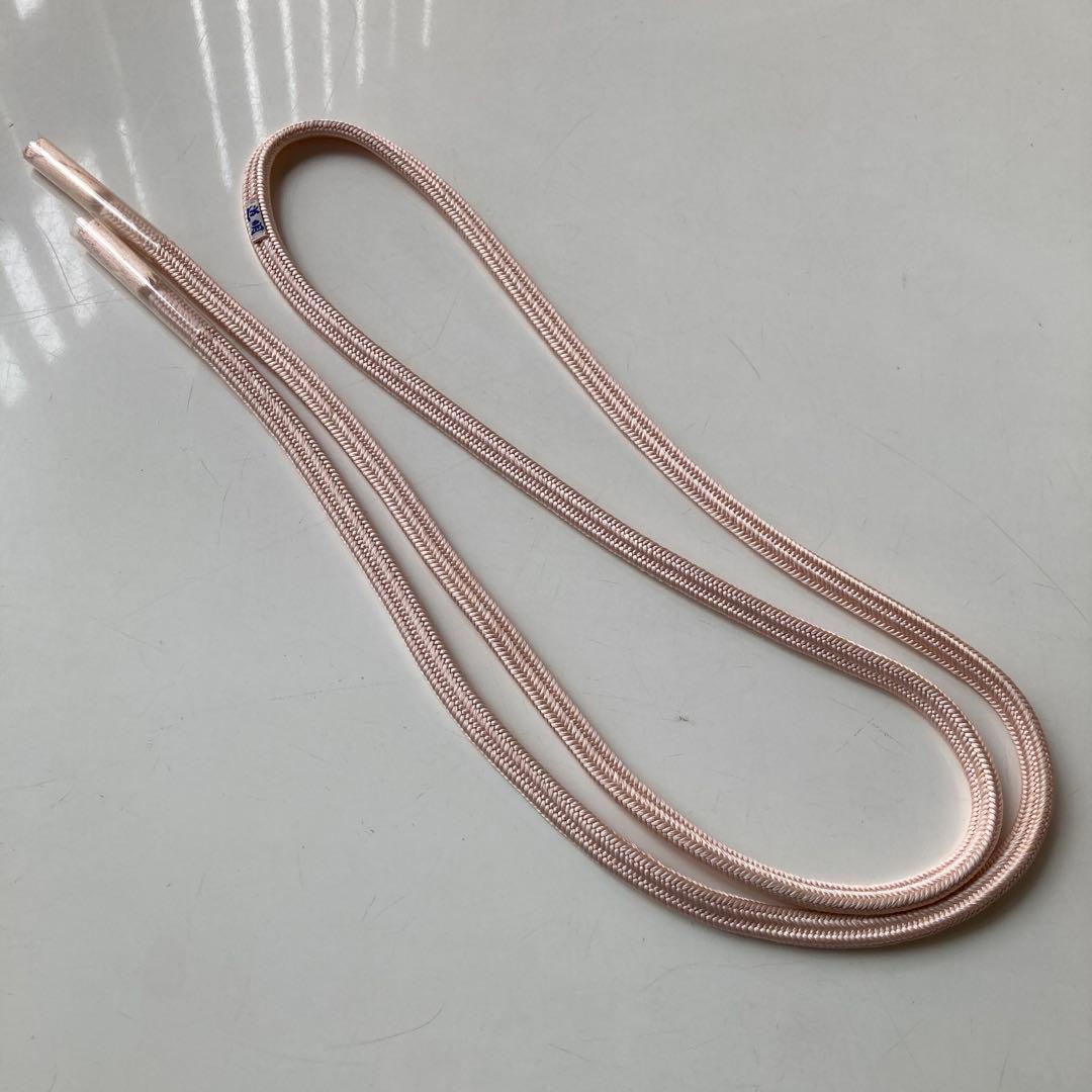 【道明】帯締　平組　桜貝色　房カバー付き　708275