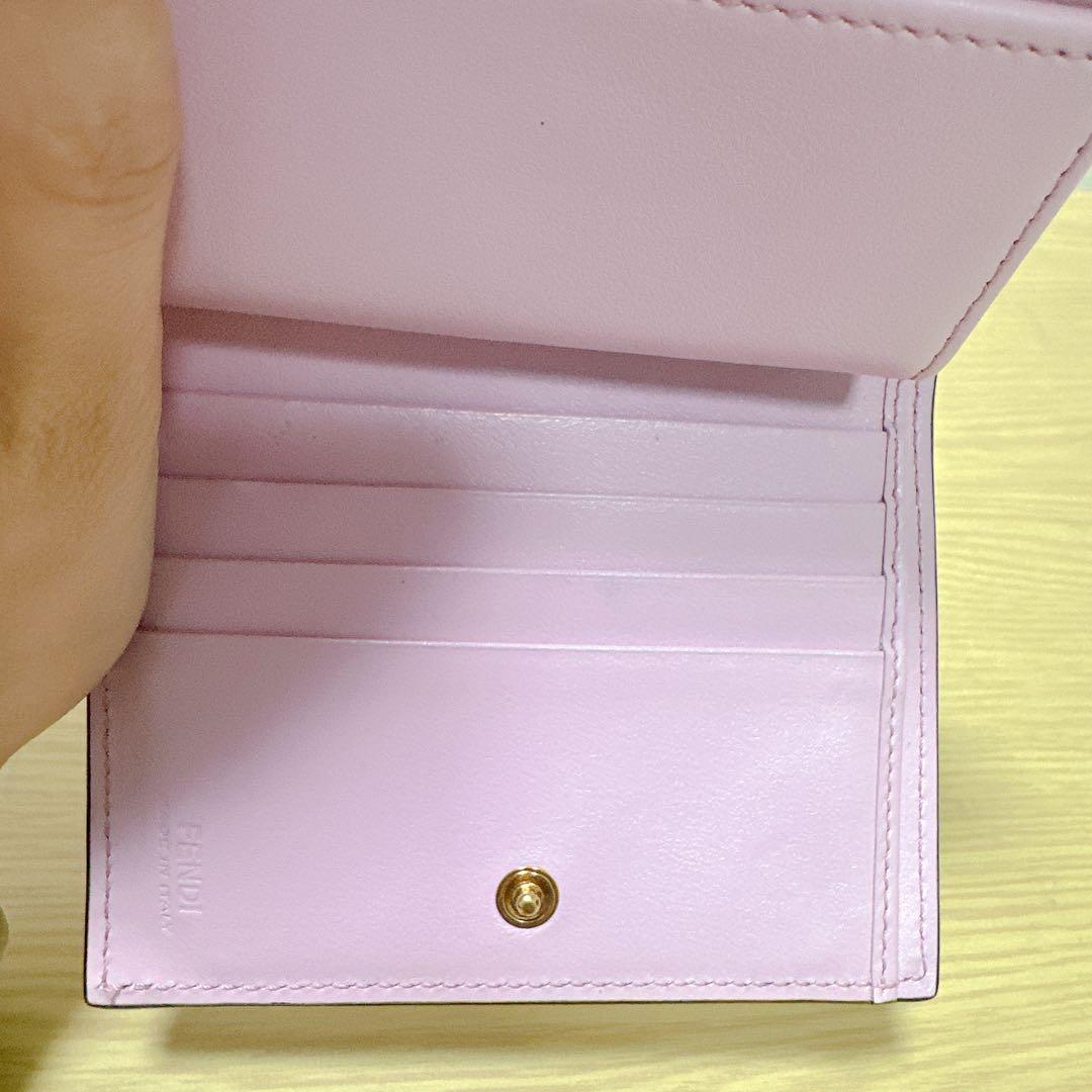 FENDI フェンディ エフ イズ 二つ折り財布 ピンクレザー
