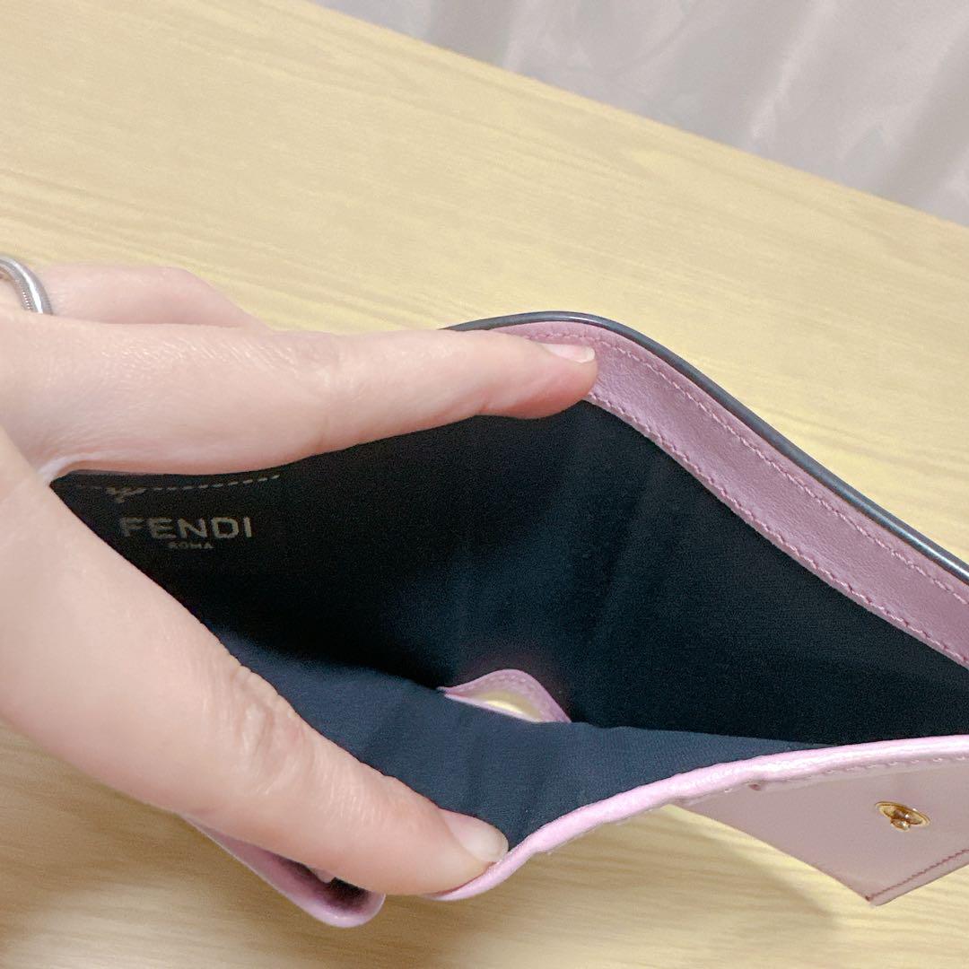 FENDI フェンディ エフ イズ 二つ折り財布 ピンクレザー