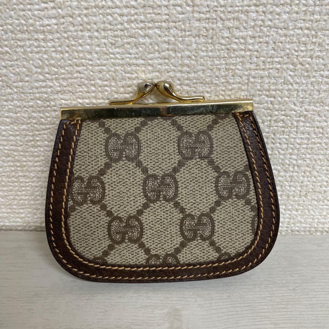 GUCCI コインケース　レザー　ブラウン　総柄