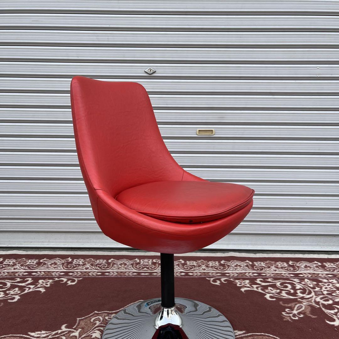 ビンテージ家具◾️ミッドセンチュリーデザイン 座面回転式 カフェチェア C