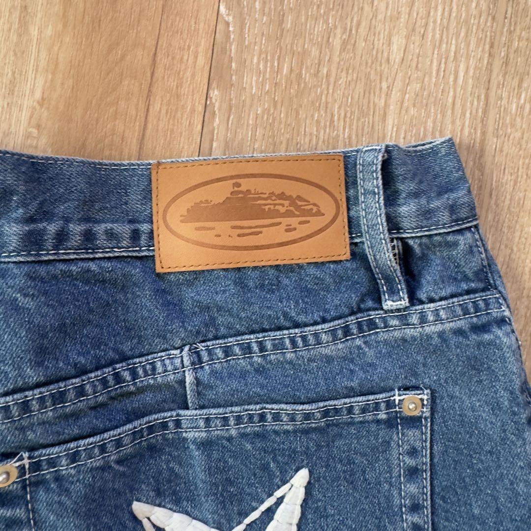 パンツ Corteiz C-Star Denim Jorts Faded Blue M