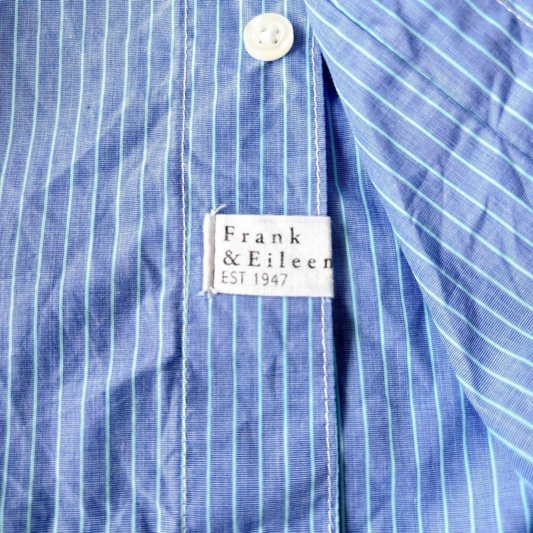 Frank&Eileen シャツ BARRY ストライプ スキッパー 洗える Frank&Eileen BARRY コットンシャツ スキッパー ストライプXS
