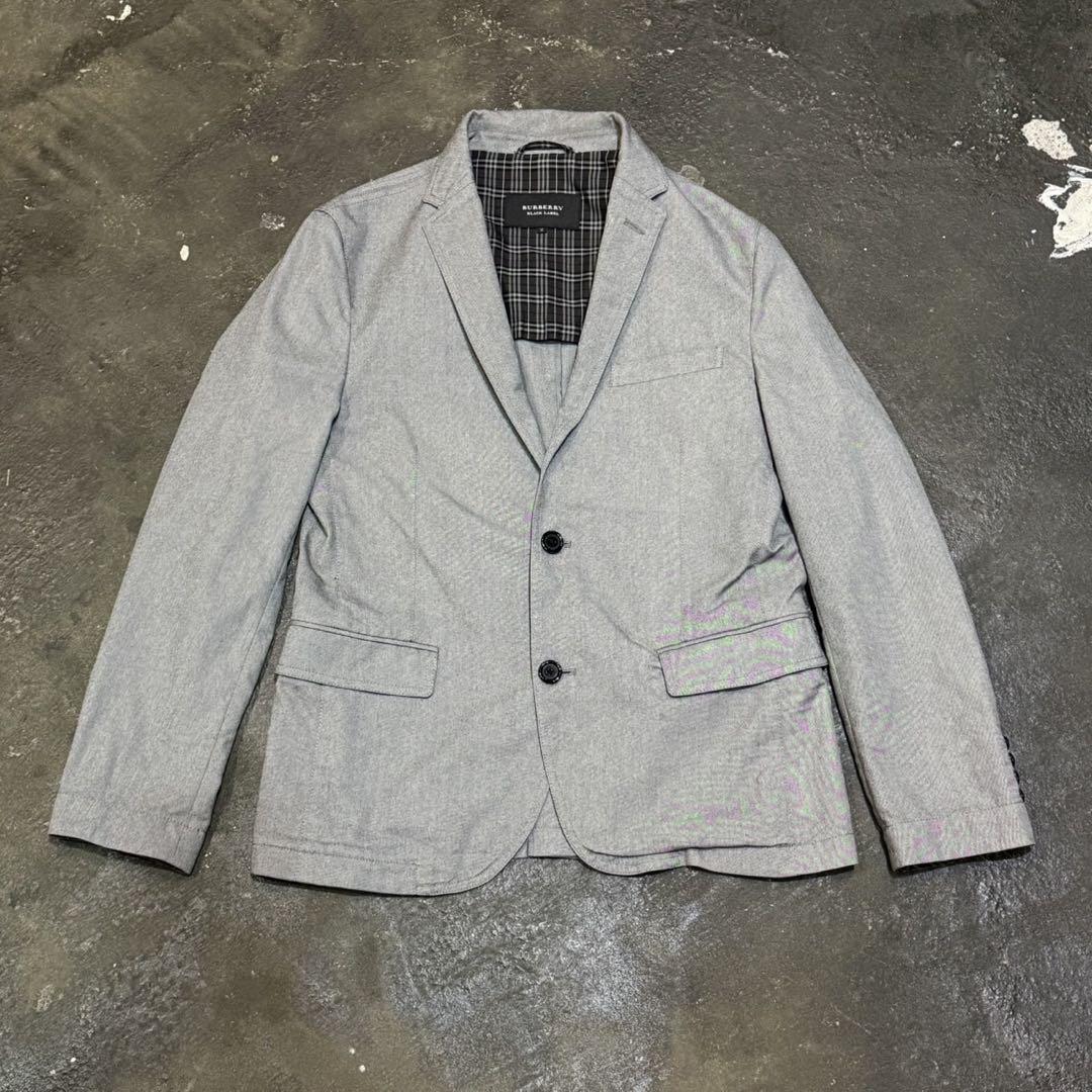 ☆BURBERRY BLACK LABEL テーラードジャケット 2B Mグレーヴィ