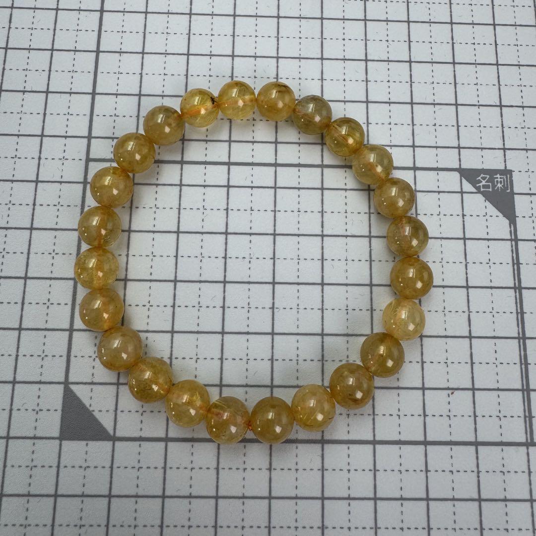 【ケース付き】ルチルクオーツブレスレット　8mm 21cm D