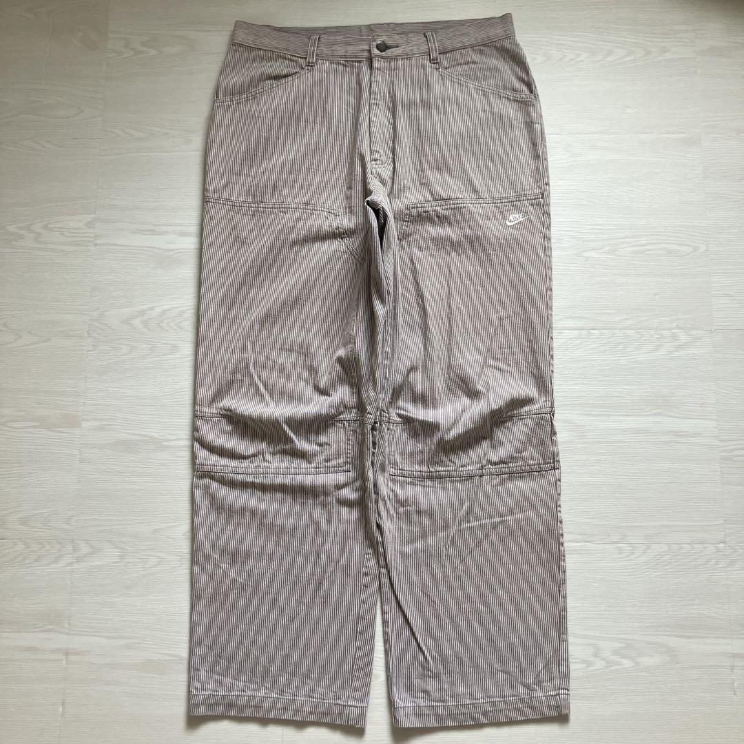 高級品市場 OLD 00s NIKE レア 刺繍ロゴ ダブルニーバギーデニム XLサイズ パンツ