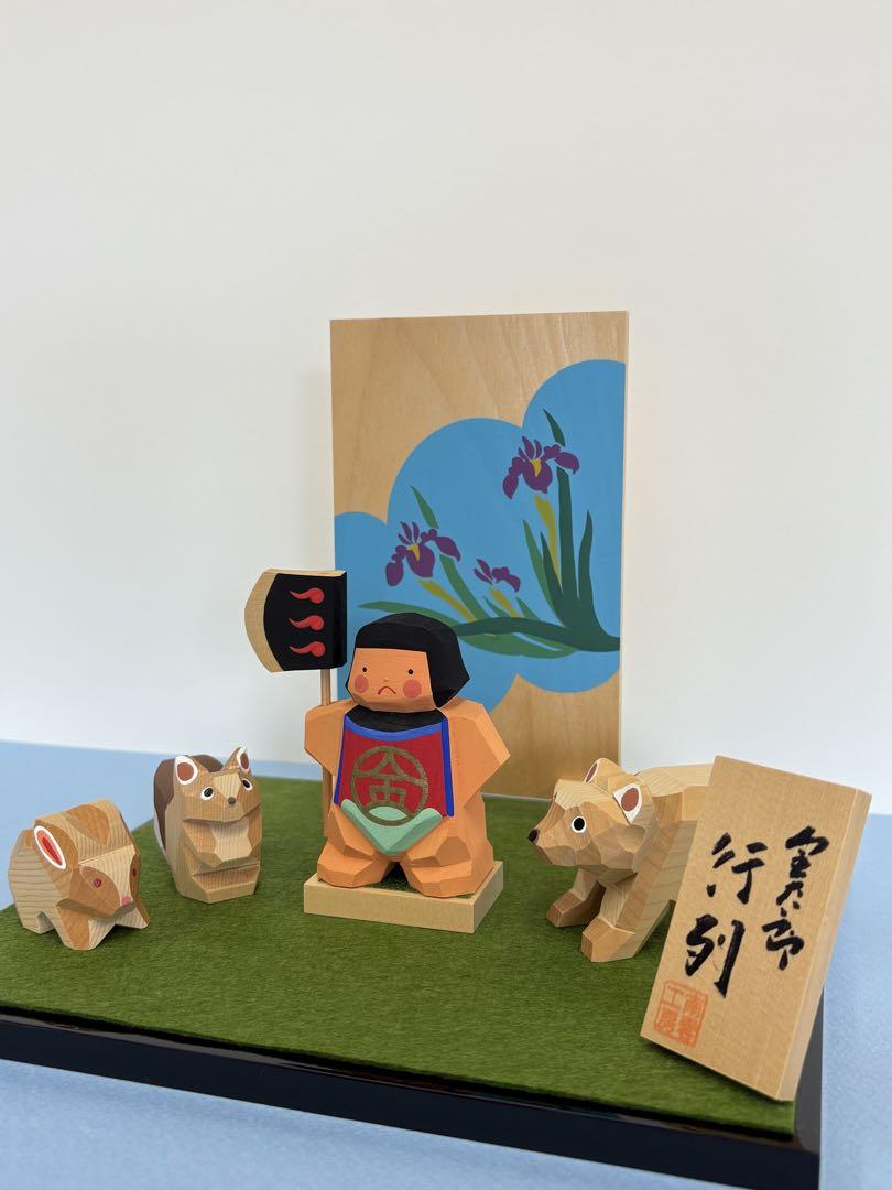 南雲作　五月人形　伊予一刀彫り　【金太郎 行列】