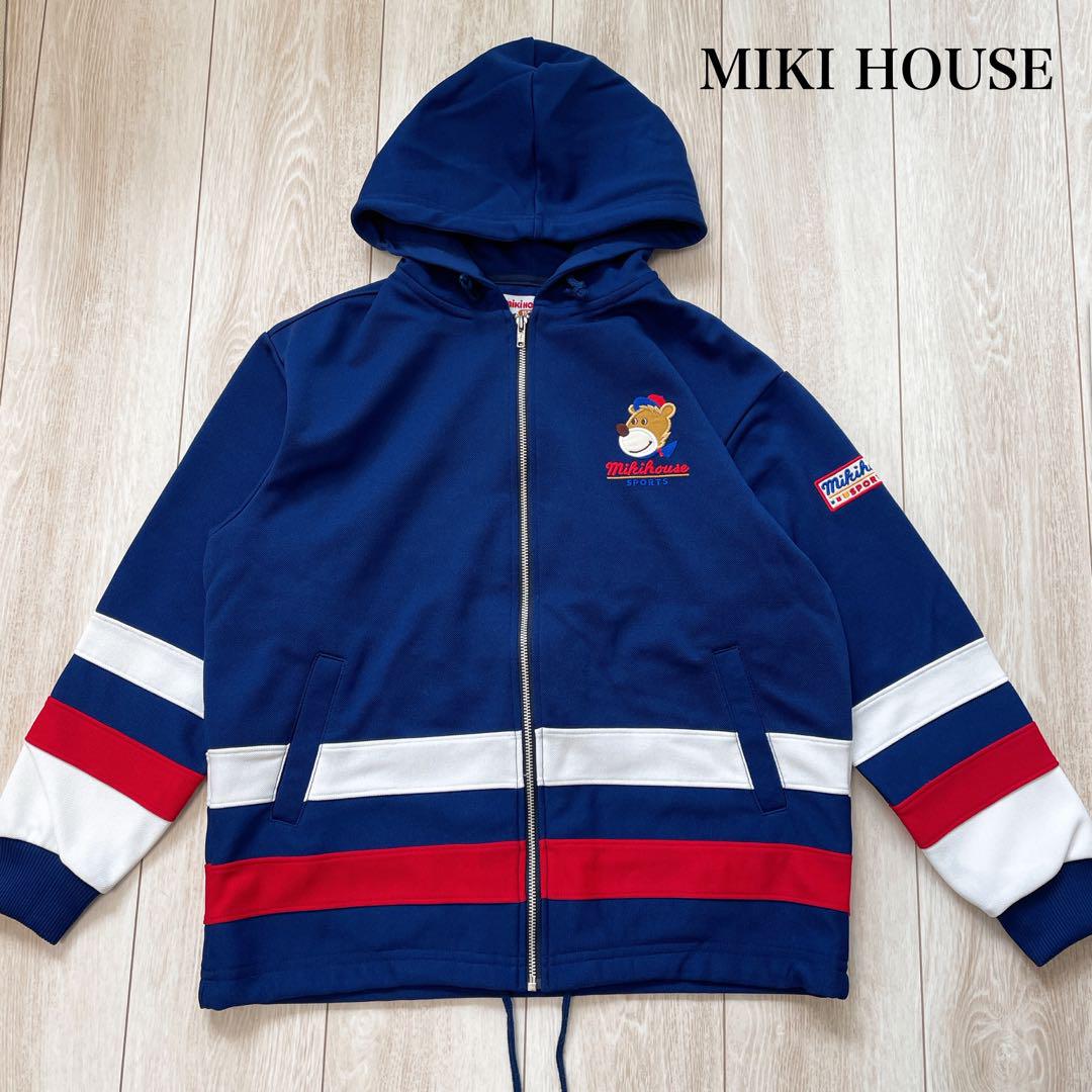 90s 00s MIKI HOUSE ネイビーパーカー 刺繍 y2k