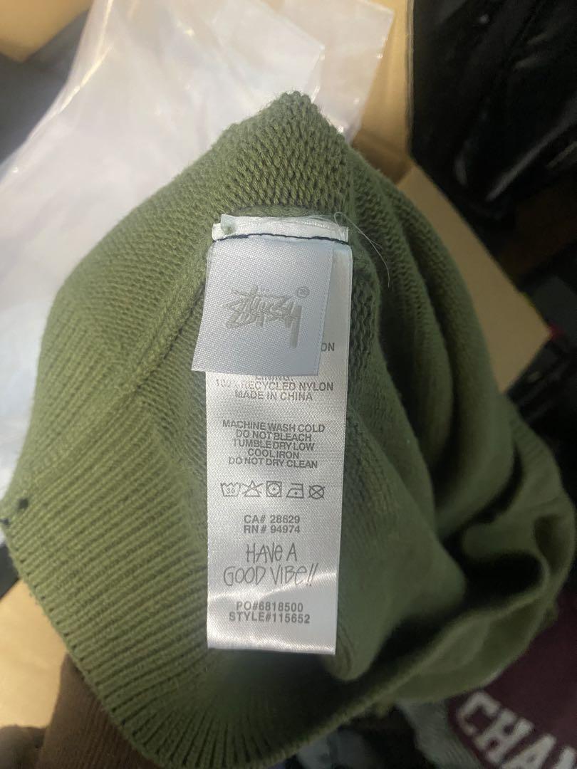 Stüssy スワールロゴ ニットセーター M オリーブ特別