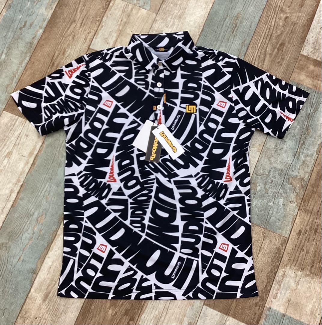 LOUDMOUTH ラウドマウス　ゴルフ ポロシャツ　ブラック×ホワイト系　L