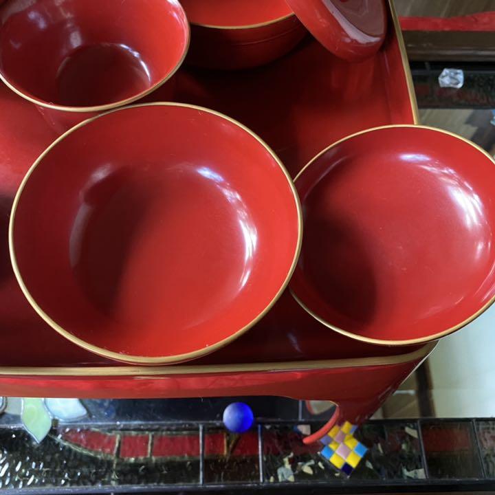 限定品人気 新春限定1月6日迄‼️最高級上質JAPAN天然木皆朱縁金椀5客と龍湯呑み御膳揃い wVQSv-m28300129654 大特価通販
