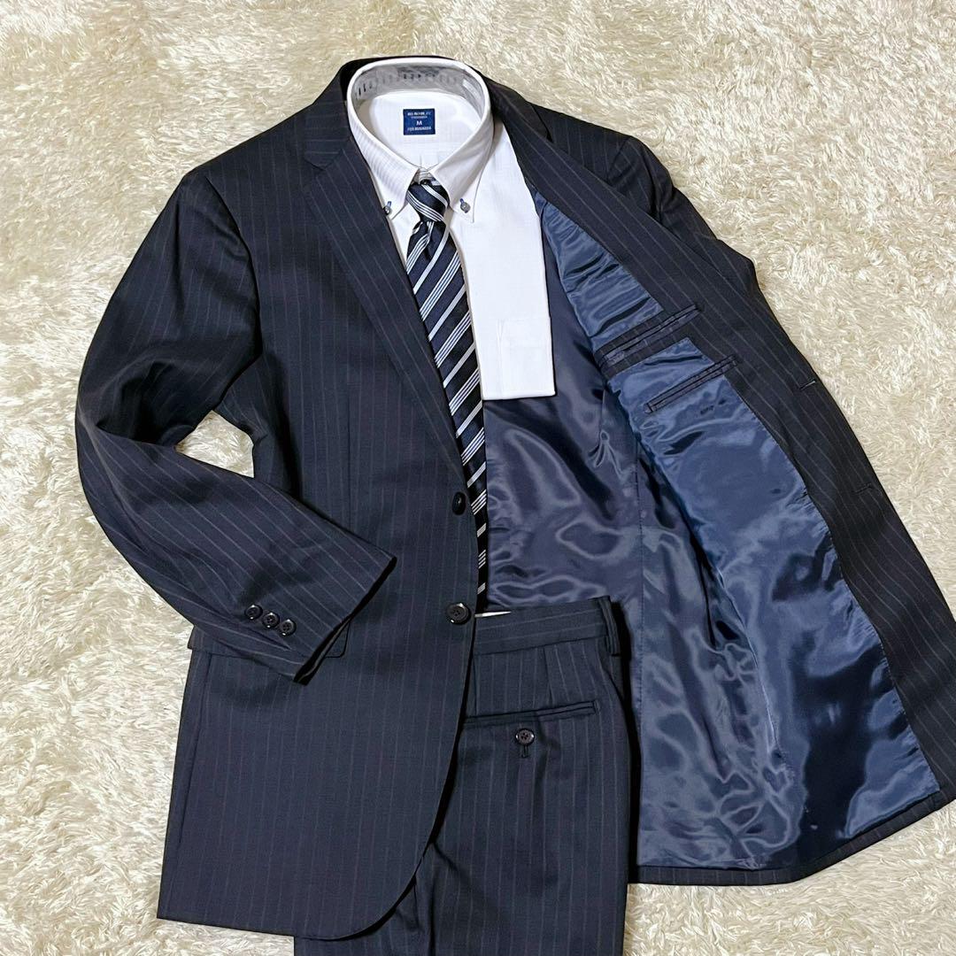 ✨美品✨ green label relaxing スーツ ネイビー シルク混