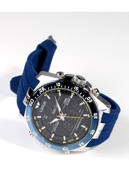 SEIKO LORUSアナデジハイブリット100m防水欧米モデル ブルーベゼル