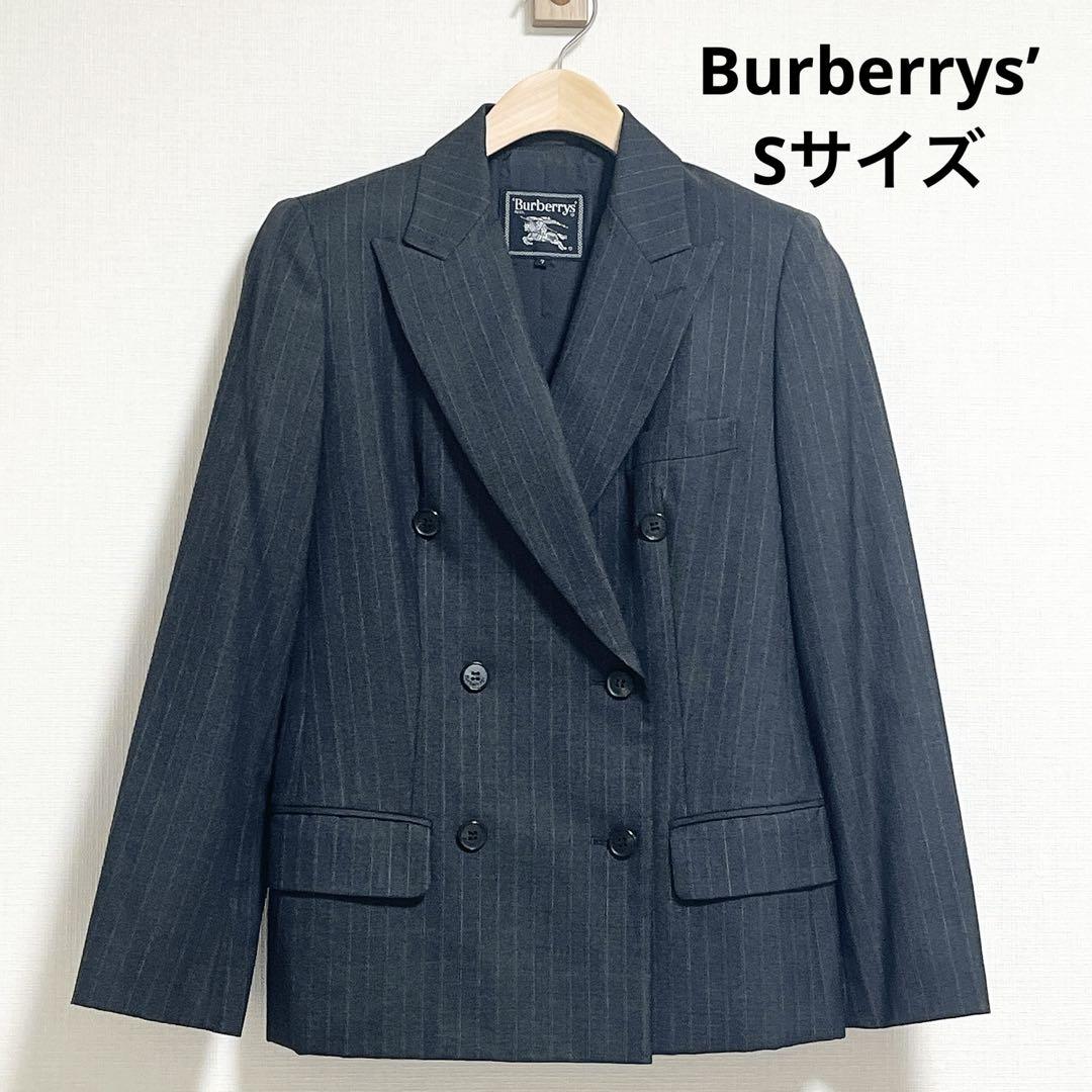 Burberryバーバリー ストライプ ダブルブレスト テーラードジャケット