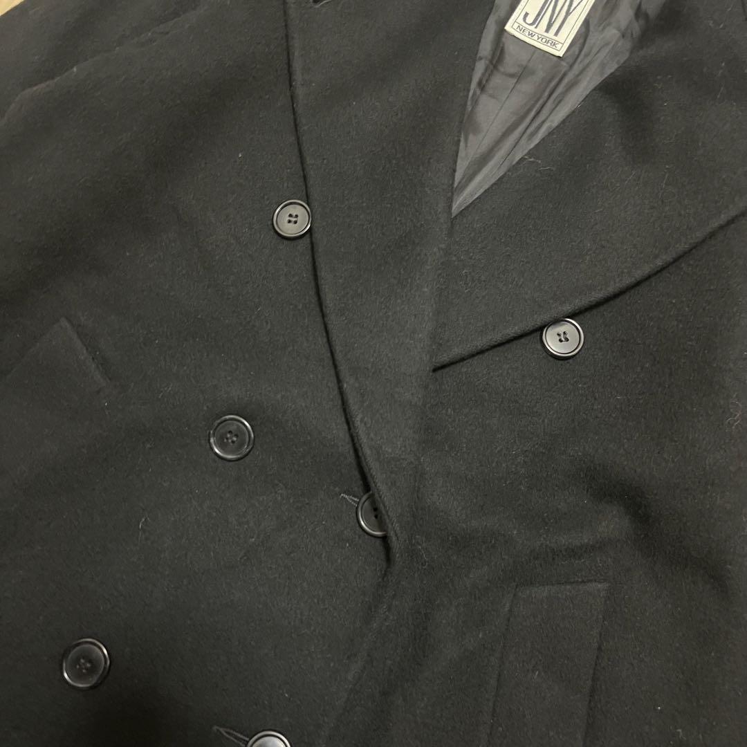 【極上品】90s ビンテージ ビッグラペル ロングコート BLACK