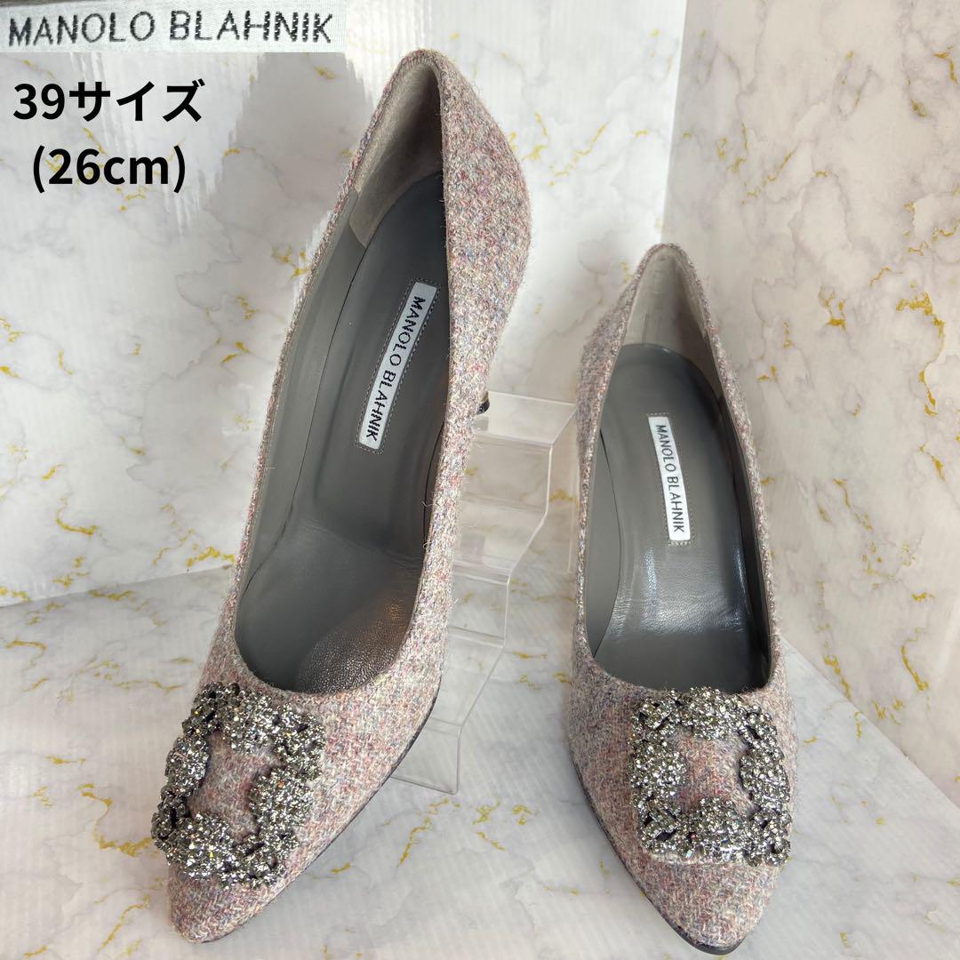 マノロブラニク✨ほぼ未使用 ハンギシパンプス  39サイズ(約26cm)