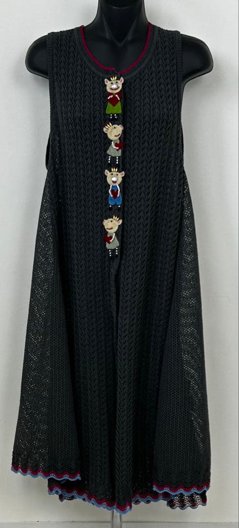 ★激安必見【アルベロベロ】ロングベストレース 綿素材 アップリケ ビーズ刺繍