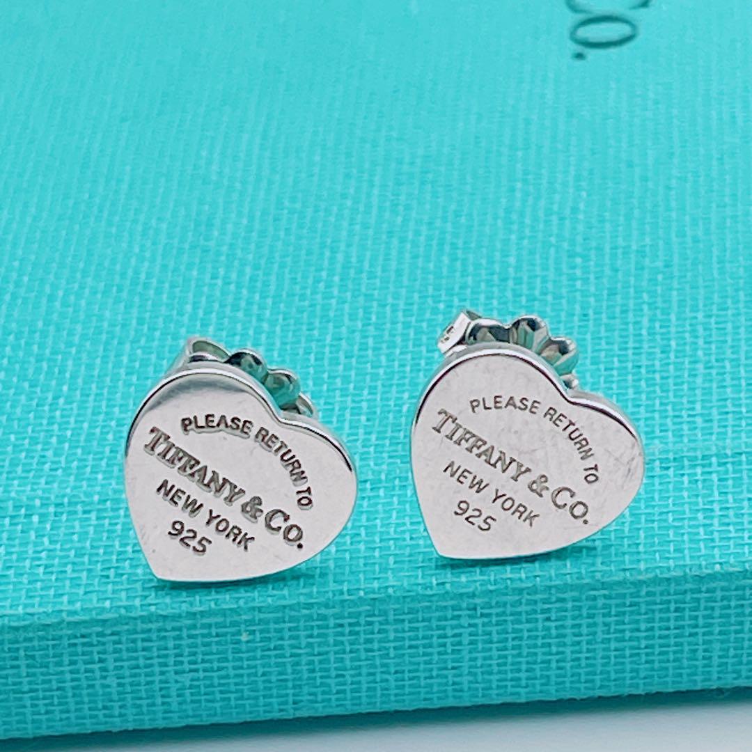 【美品】TIFFANY & Co. リターン トゥ ハートピアス シルバー 美品】TIFFANY & Co. リターン トゥ ハートピアス シルバー