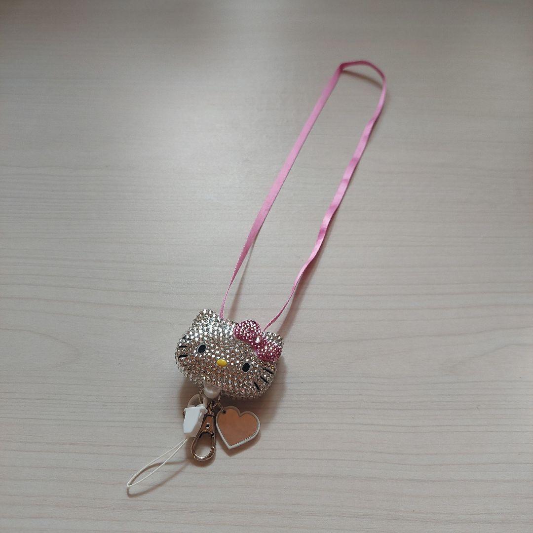 ハローキティ 収納式ネックストラップ DECO PUTIT