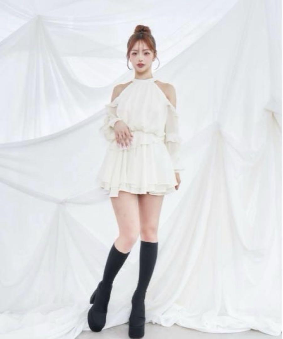 新品タグ付き即日発送 ボリュームシフォンミニワンピース　ダーリッチ darich