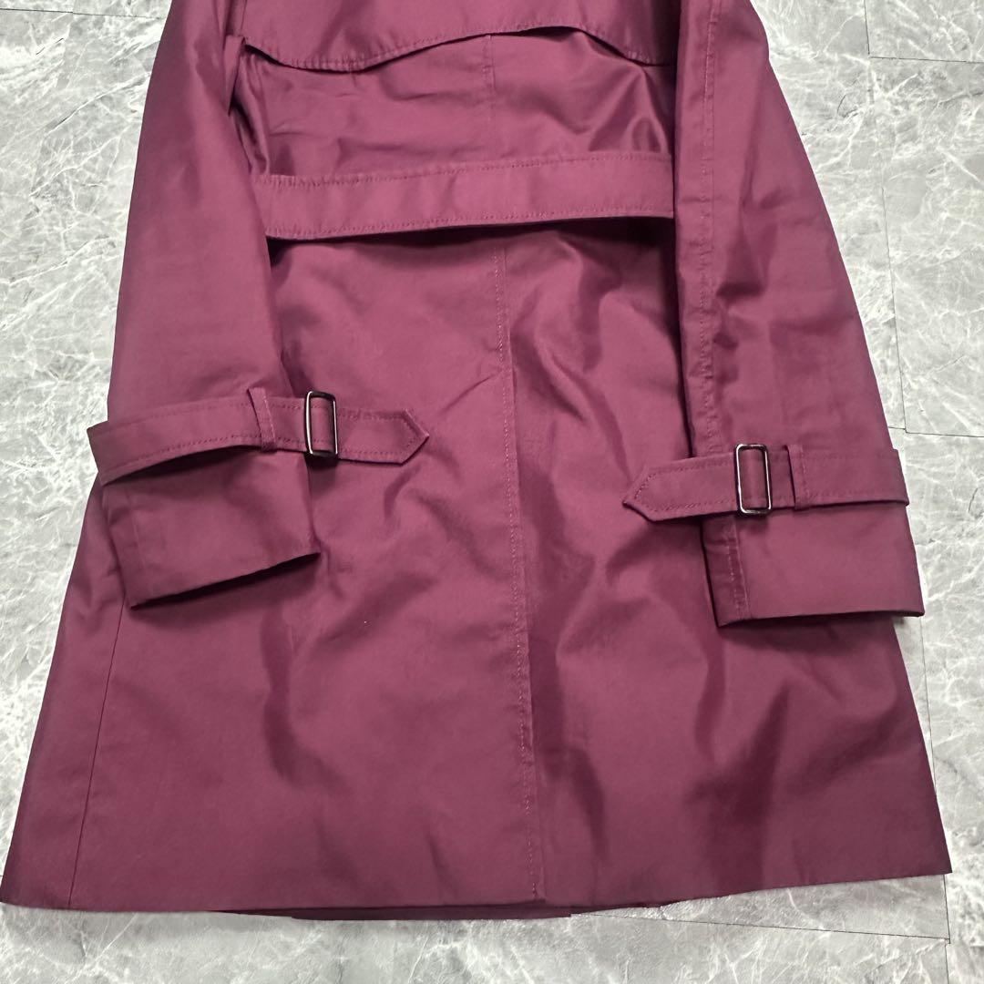 極美品♡希少カラー　コーチ　トレンチコート　ベルト付　ラズベリー　M相当
