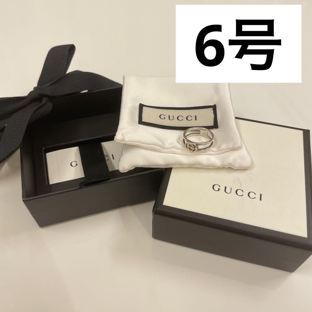 6号 GUCCI グッチ リング インターロッキングG スリム オープン バンド