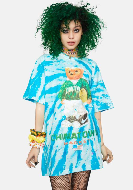 CHINATOWN MARKET♡Tシャツ 熊 ベア タイダイ 絞り染め 水色