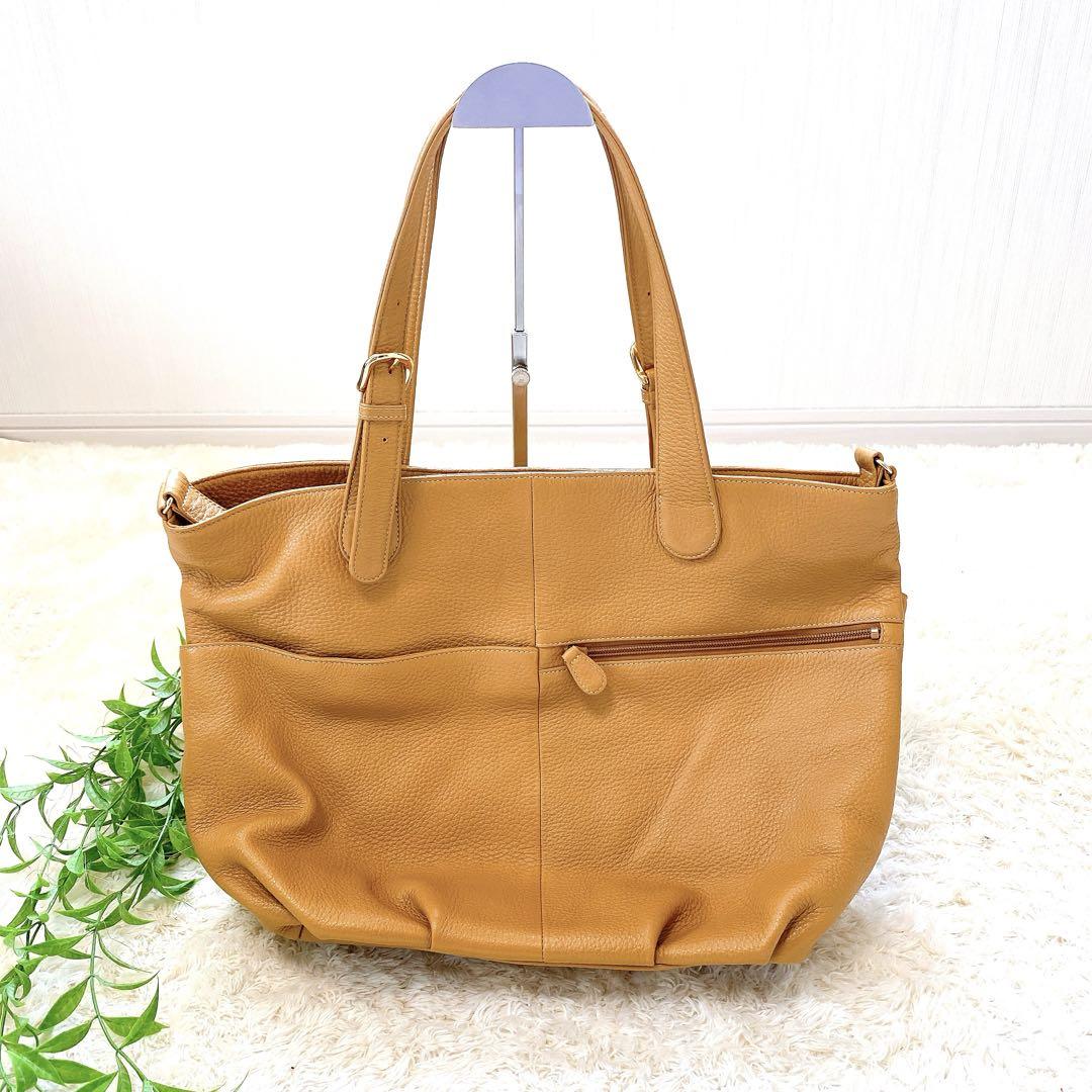 【美品】Kitamura Motomachi キタムラ　皮バッグ キャラメル