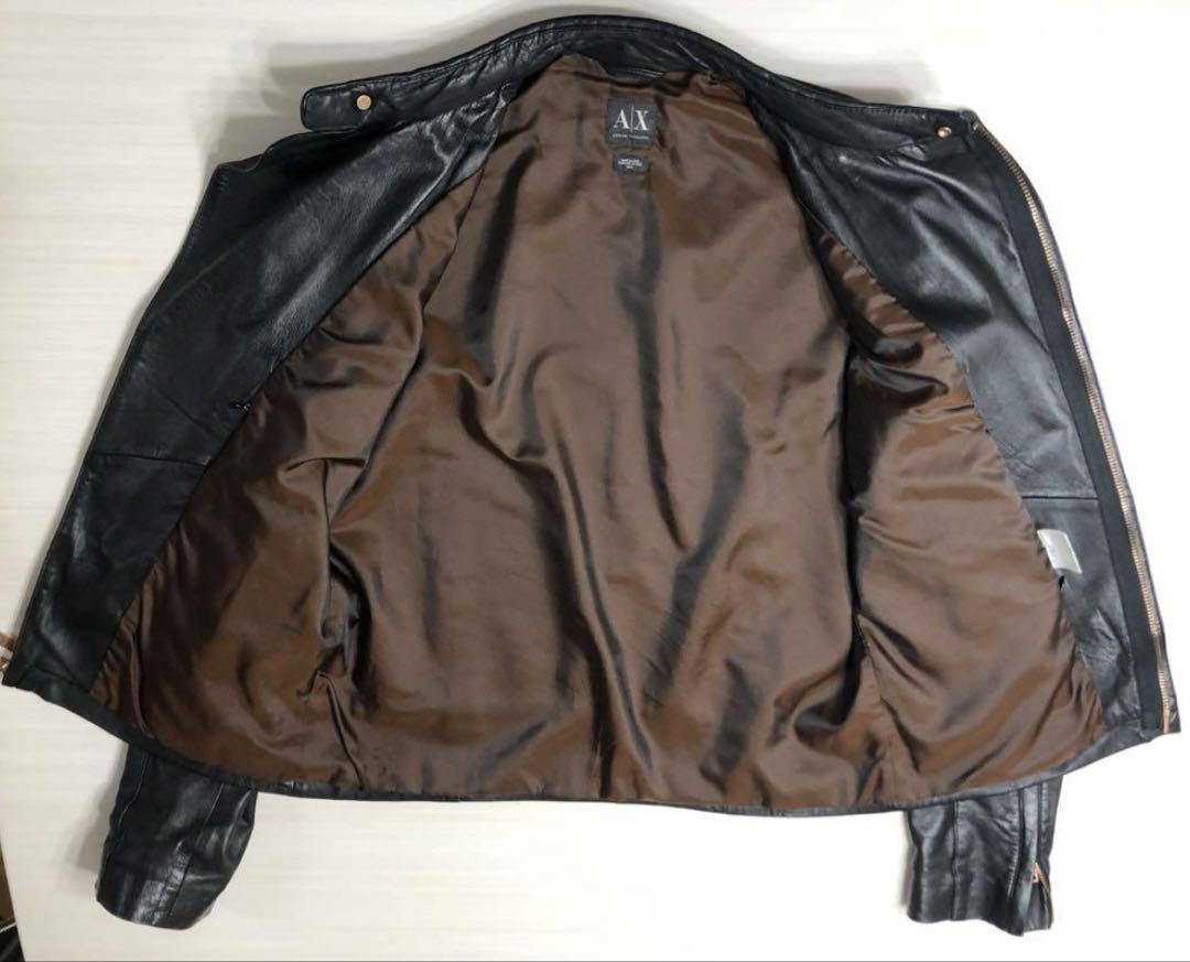 美品✨秋冬モデル✨アルマーニエクスチェンジ　レザー　ライダースジャケット