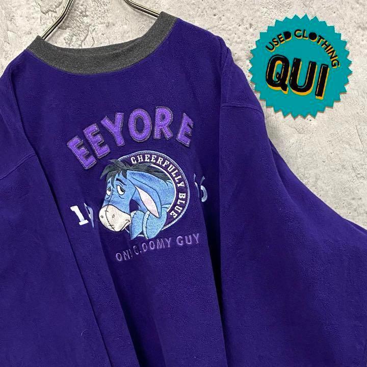 レア US古着○ディズニー くまのプーさん刺繍フリーストレーナー