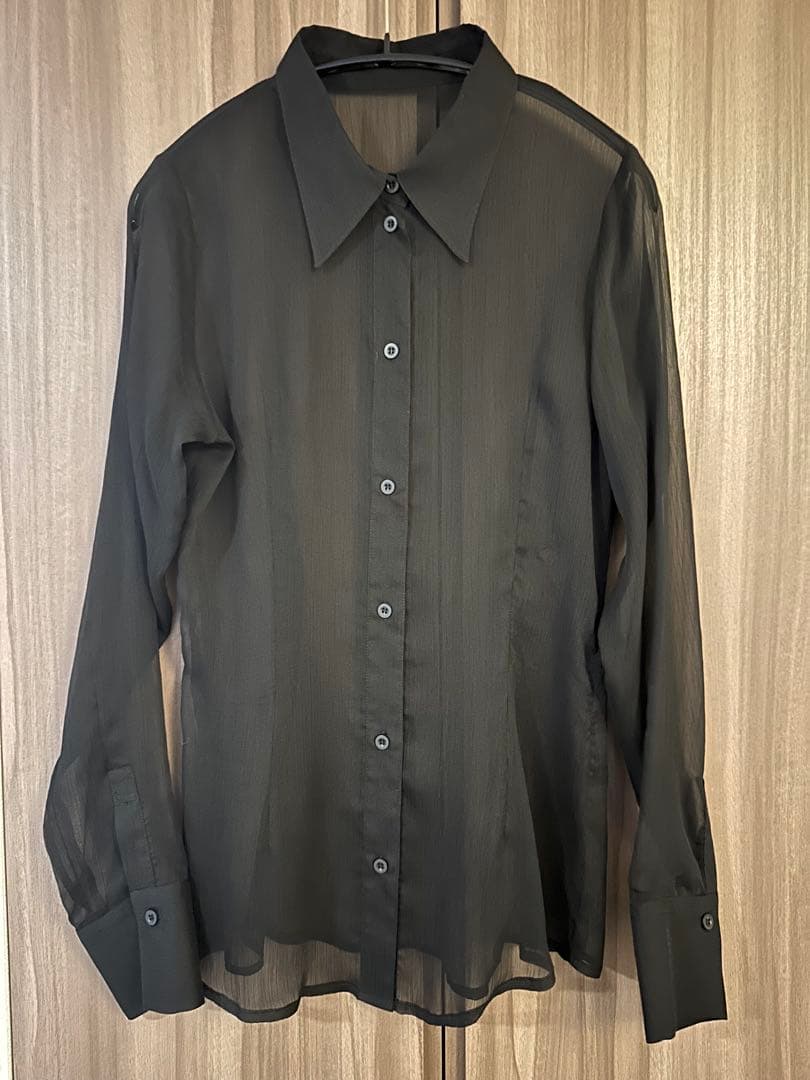 RIM.ARK シースルー黒長袖シャツ