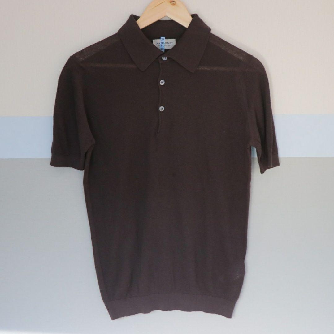 JOHN SMEDLEY ニットポロシャツ サイズS ブラウン