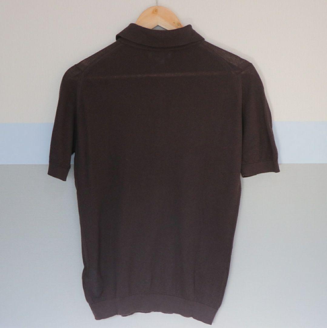 JOHN SMEDLEY ニットポロシャツ サイズS ブラウン