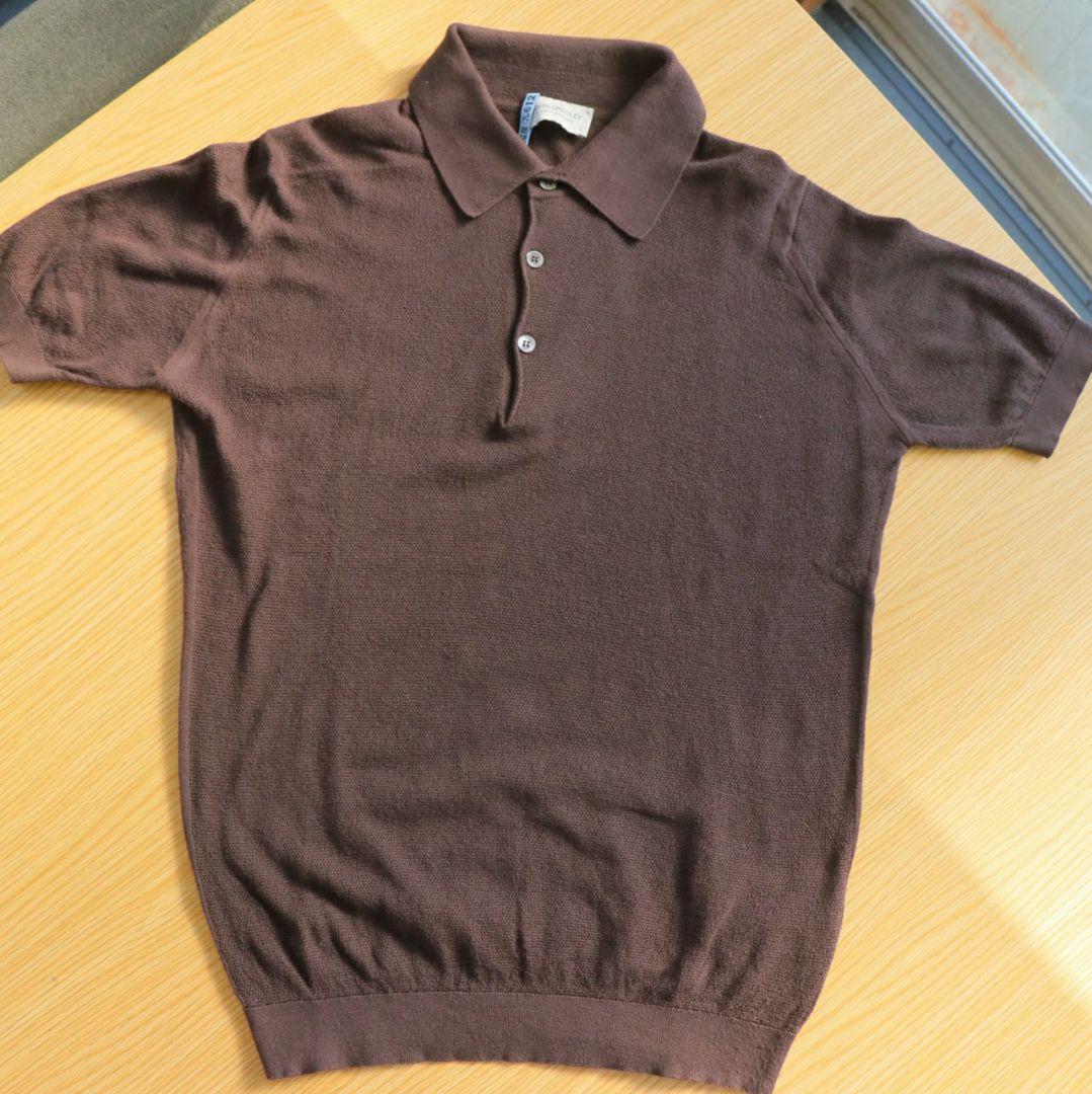 JOHN SMEDLEY ニットポロシャツ サイズS ブラウン