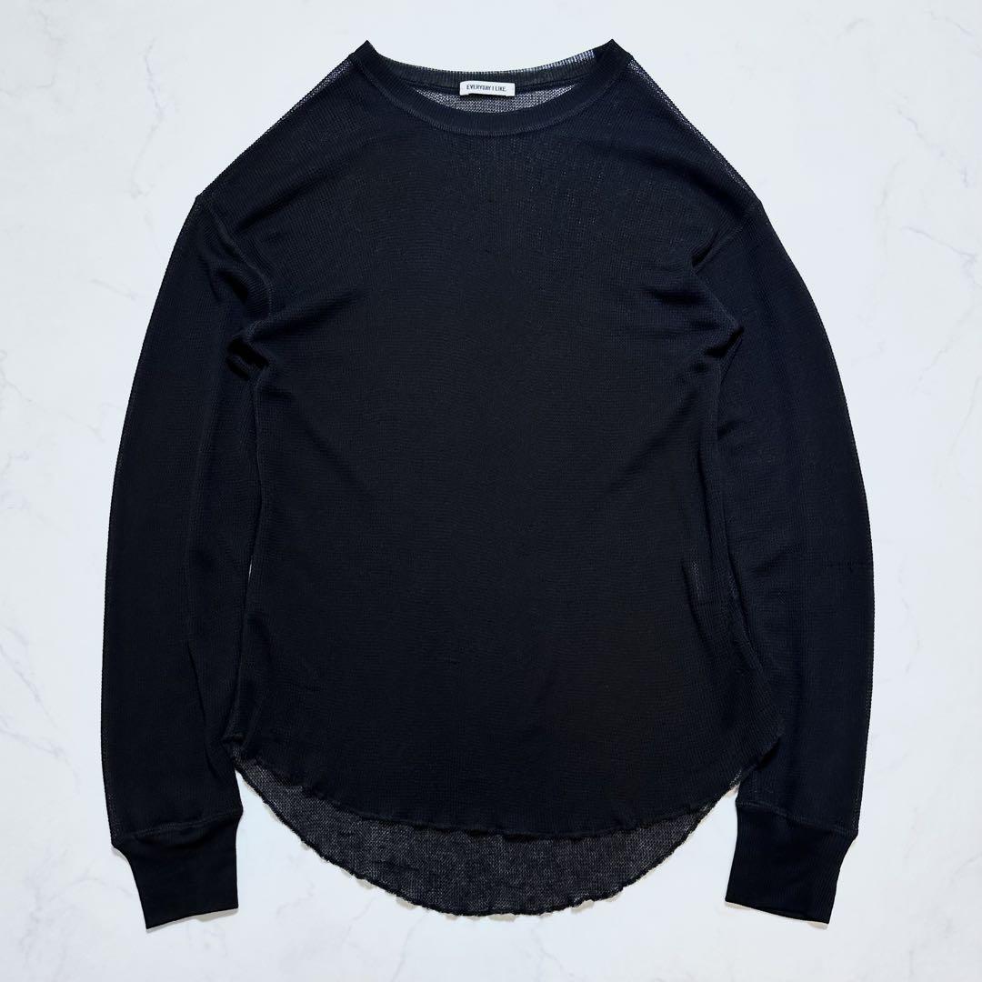 24SS 完売品✨エブリデイアイライク Sheer Waffle Tシャツ 黒