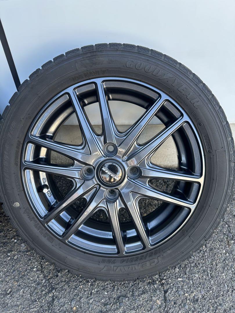 ヒ*ロ様 14インチタイヤホイールセット　GOODYEAR2022年製造スタッド
