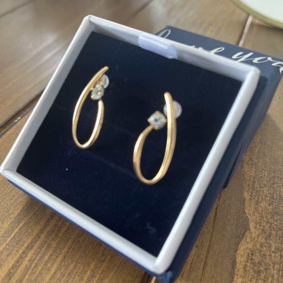 4°C シルバー ピアス オープンフープ