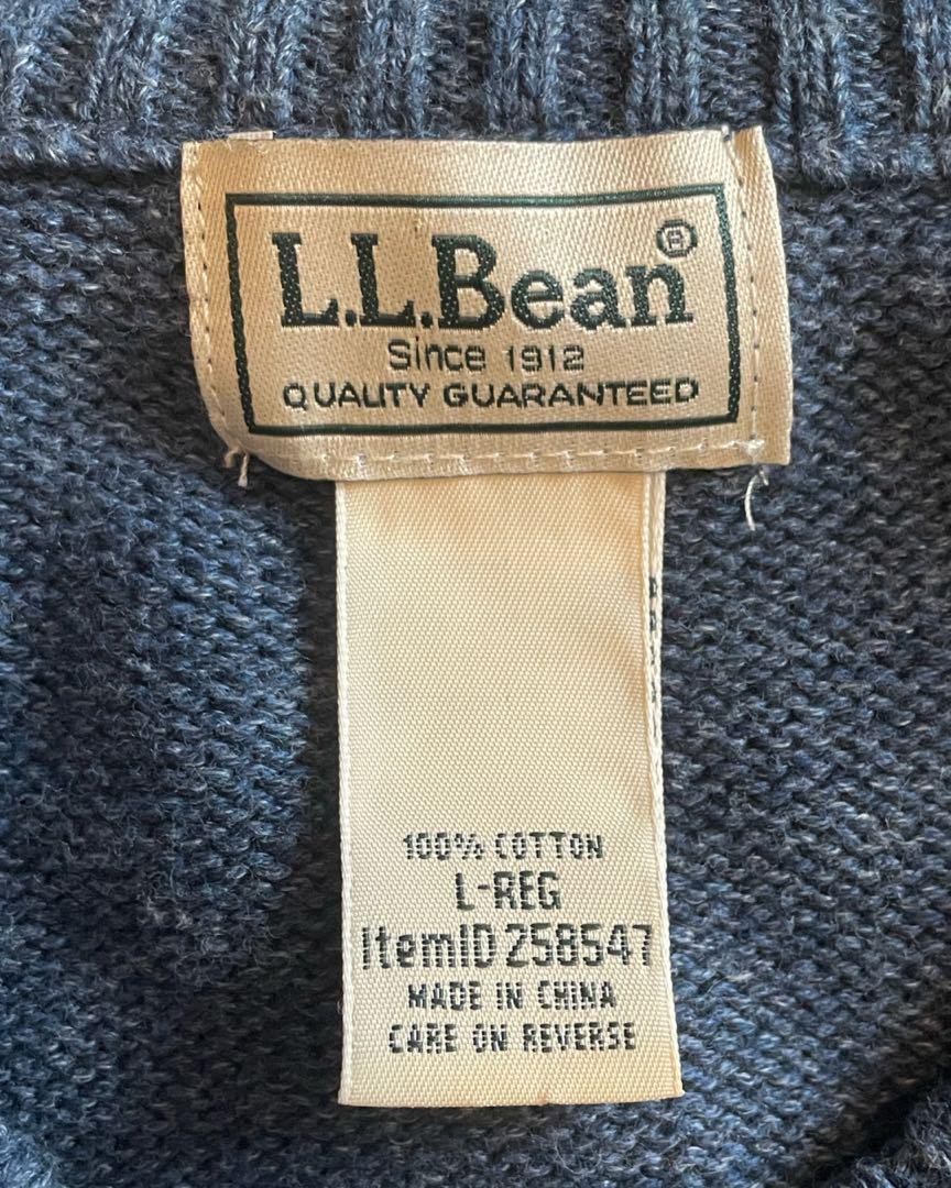L.L.Bean エルエルビーン 無地 コットン ニット セーター ブルー