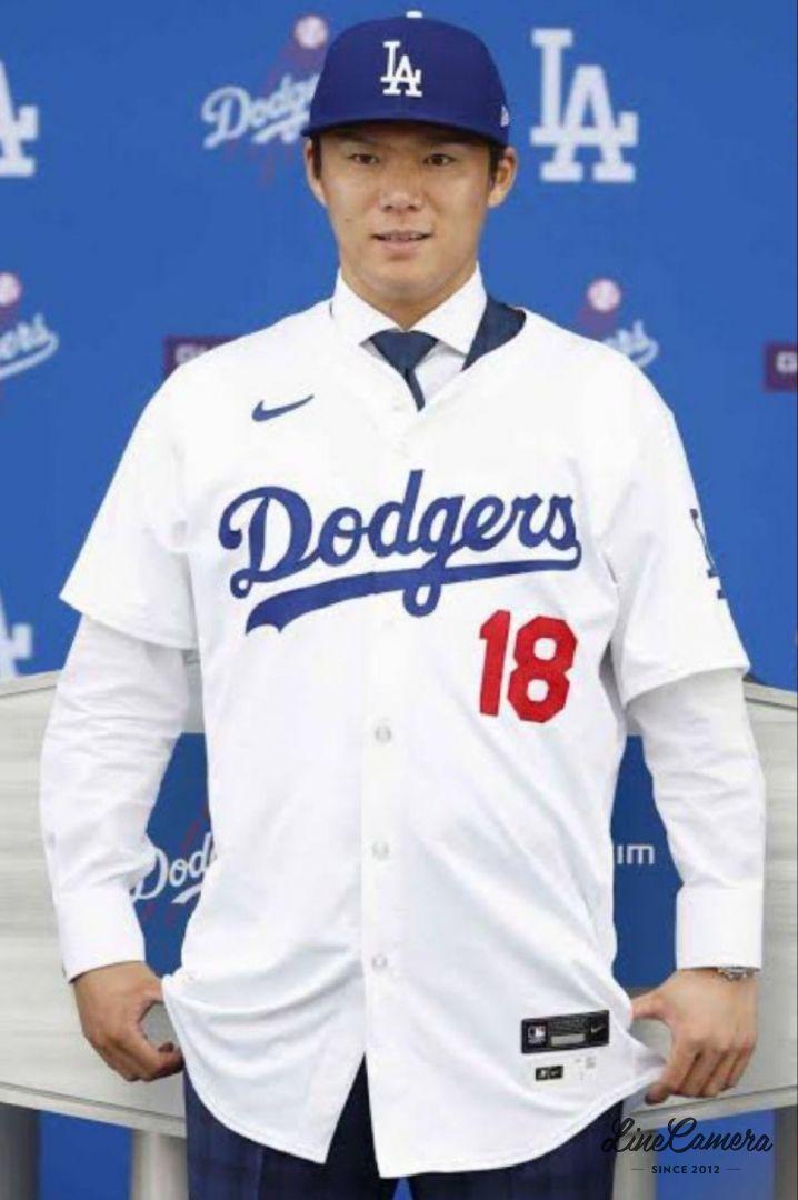 山本由伸 ユニフォーム ドジャース ホワイト18 Lサイズ - ウェア 山本由伸 ユニフォーム ドジャース ホワイト18 Lサイズ - ウェア