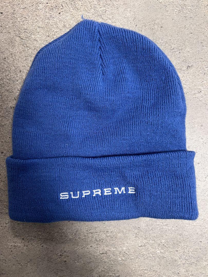 Nike Supreme ロゴ入り ニット帽 青