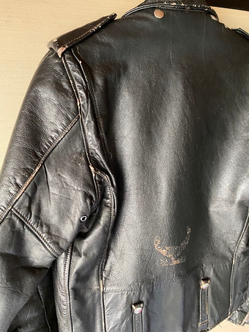 HARLEY DAVIDSON ゴールデンサイズ 白タグ60s ダブルライダースM Harley-Davidson KIN-KAAI_COM