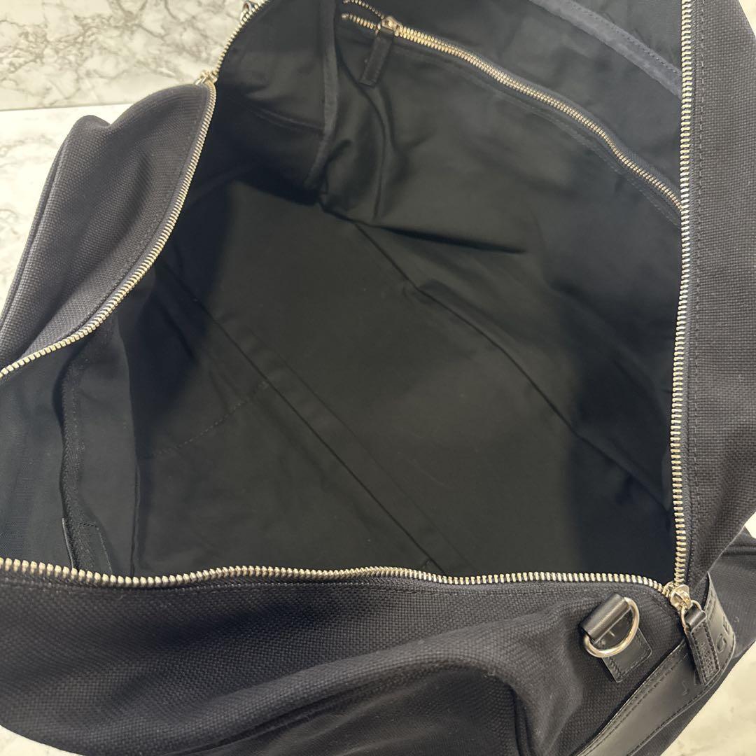 ほぼ未使用品 JAEGER イエガー 帆布×本革 レザー ラージ ボストンバッグ