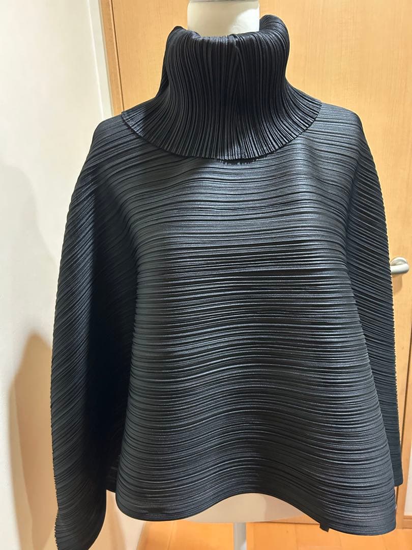 ⭐️プリーツプリーズポンチョ黒極美品⭐️ ⭐️プリーツプリーズポンチョ黒極美品⭐️